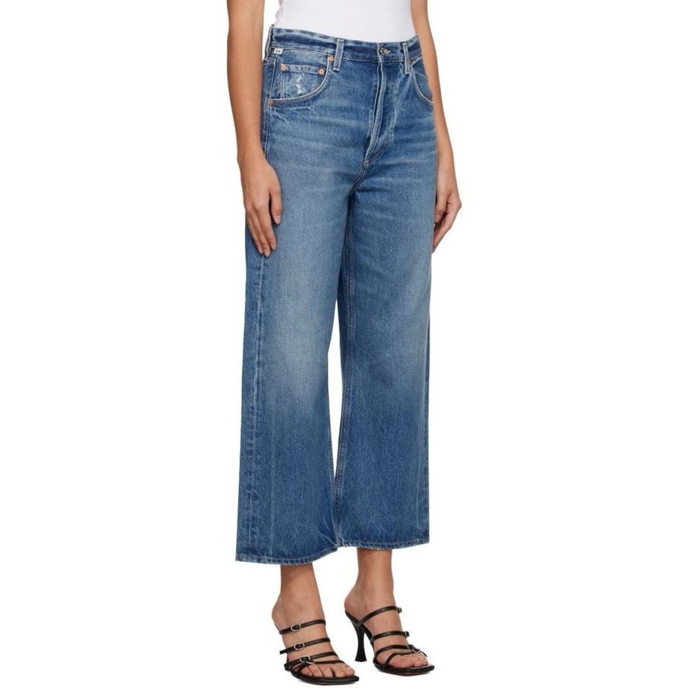 Citizens of Humanity Gaucho Vintage Wide Leg Cropped Jeans in Oasis Blue Denim - Picture 2 of 10